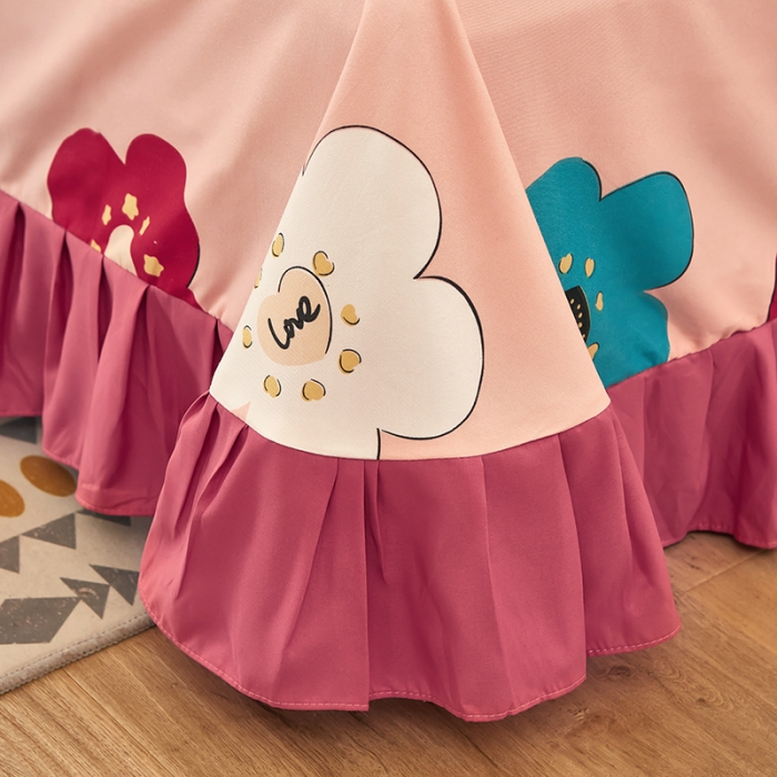 91家纺网 家纺一手货源 找家纺 艺玲 2022新款韩版澳绒床裙四件套 欢乐颂