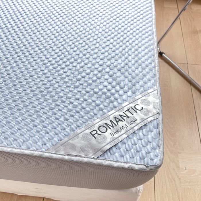 91家纺网 家纺一手货源 找家纺 青竹苑 2022新款凉感冰豆豆席床笠款 天蓝