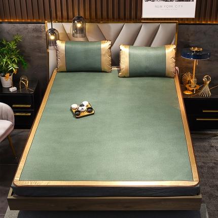 91家纺网 家纺一手货源 找家纺 总航途席业2025年新款凉席双面席全包印尼席藤席可折叠反面冰丝席三件套