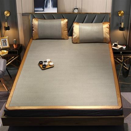 91家纺网 家纺一手货源 找家纺 航途席业 2025新款全包芯双面印尼藤席 浅灰