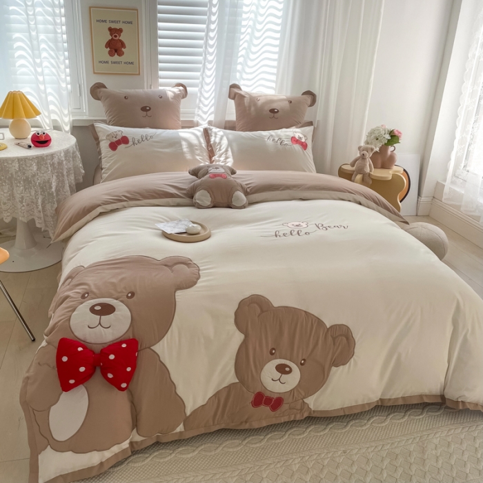 91家纺网 家纺一手货源 找家纺 (总) 棉生活 2022春夏新品全棉色织水洗棉—情侣熊仔