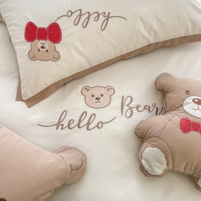 91家纺网 家纺一手货源 找家纺 (总) 棉生活 2022春夏新品全棉色织水洗棉—情侣熊仔