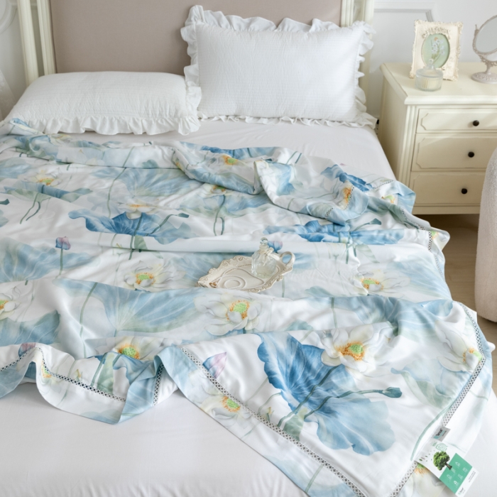 91家纺网 家纺一手货源 找家纺 棉生活家纺 2022新款莫代尔天丝夏被 惊鸿仙子