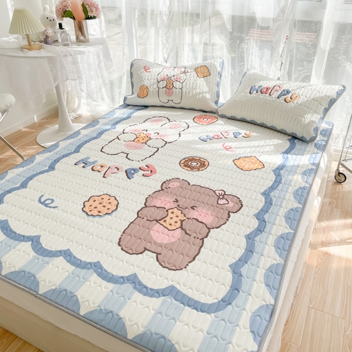 91家纺网 家纺一手货源 找家纺 慕尚 2025新款大版乳胶凉席 吃货熊宝