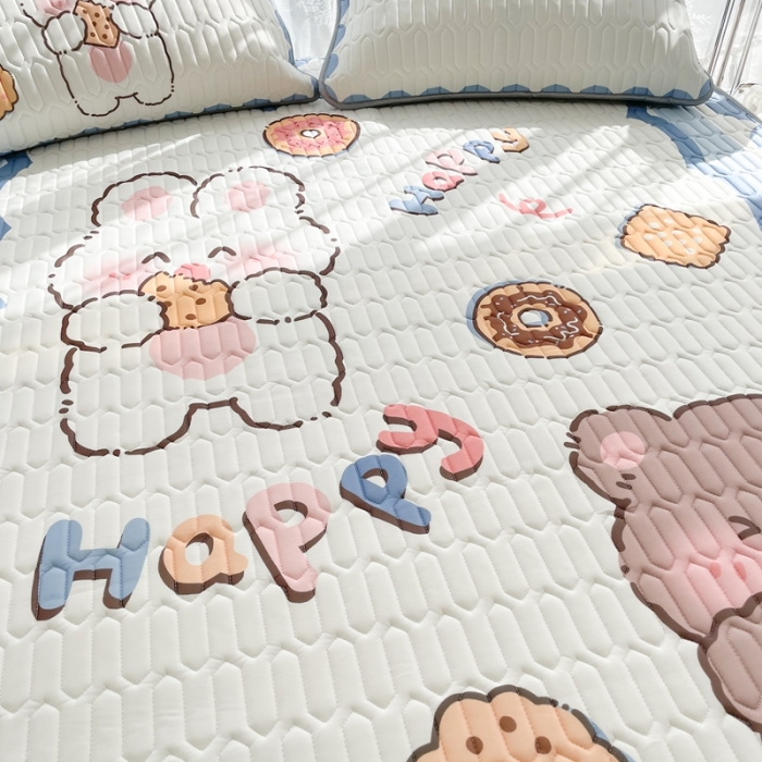 91家纺网 家纺一手货源 找家纺 慕尚 2025新款大版乳胶凉席 吃货熊宝