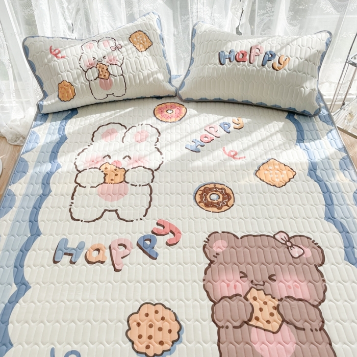 91家纺网 家纺一手货源 找家纺 慕尚 2025新款大版乳胶凉席 吃货熊宝