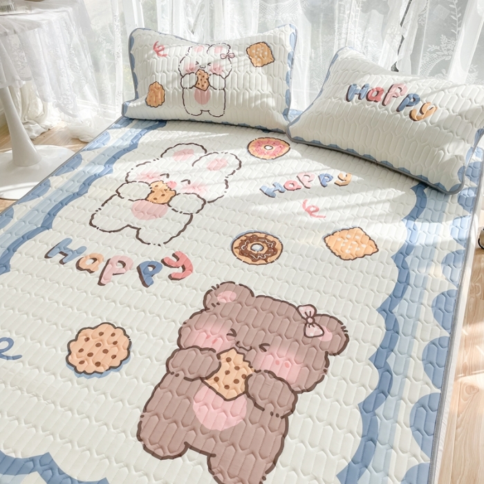 91家纺网 家纺一手货源 找家纺 慕尚 2025新款大版乳胶凉席 吃货熊宝