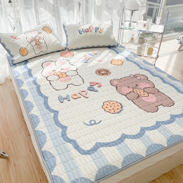 91家纺网 家纺一手货源 找家纺 慕尚 2025新款大版乳胶凉席 吃货熊宝