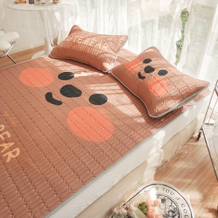 91家纺网 家纺一手货源 找家纺 慕尚 2025新款大版乳胶凉席 嗒嗒熊