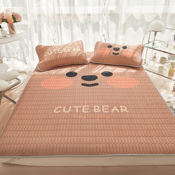 91家纺网 家纺一手货源 找家纺 慕尚 2025新款大版乳胶凉席 嗒嗒熊