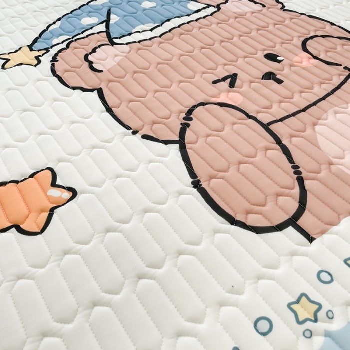 91家纺网 家纺一手货源 找家纺 慕尚 2025新款大版乳胶凉席 开心熊宝