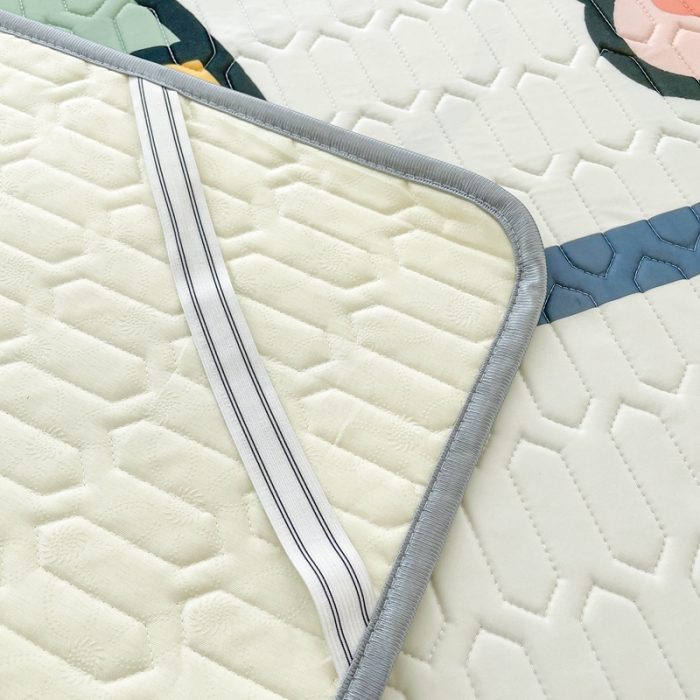 91家纺网 家纺一手货源 找家纺 慕尚 2025新款大版乳胶凉席 快乐伙伴