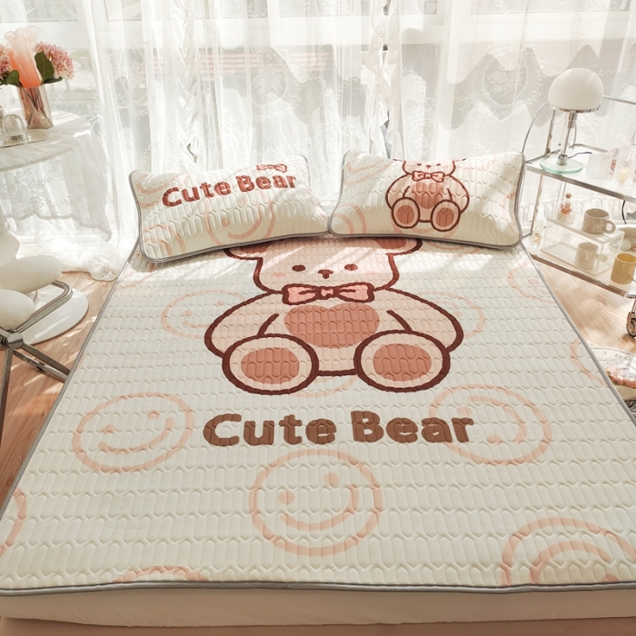 91家纺网 家纺一手货源 找家纺 慕尚 2025新款大版乳胶凉席 萌萌熊