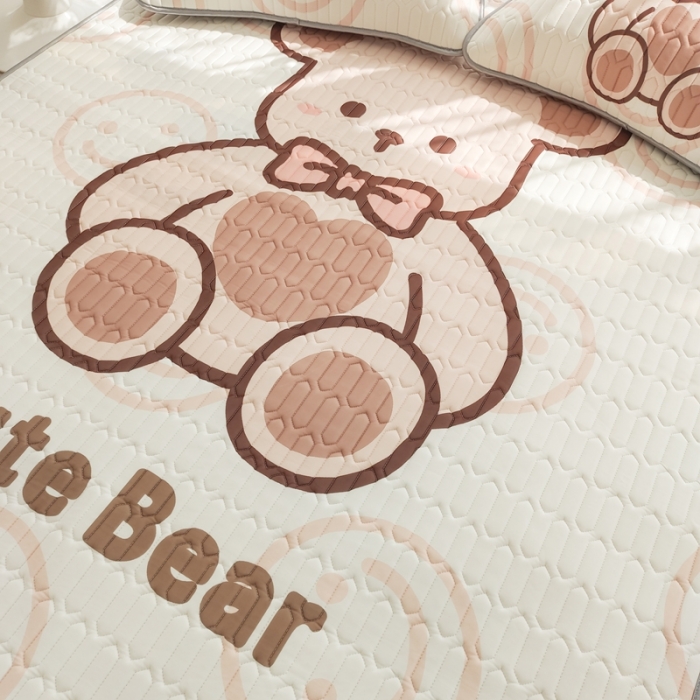 91家纺网 家纺一手货源 找家纺 慕尚 2025新款大版乳胶凉席 萌萌熊