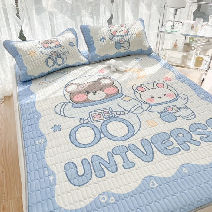 91家纺网 家纺一手货源 找家纺 慕尚 2025新款大版乳胶凉席 太空伙伴