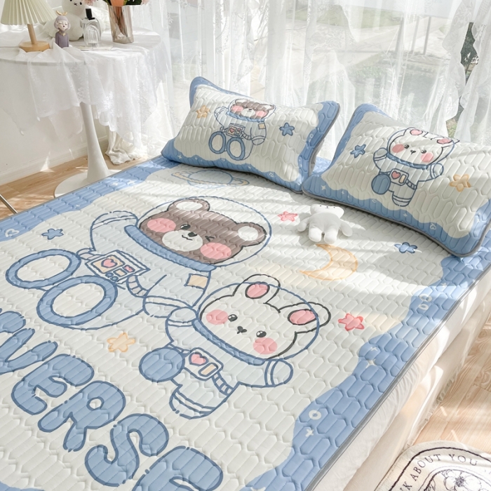 91家纺网 家纺一手货源 找家纺 慕尚 2025新款大版乳胶凉席 太空伙伴