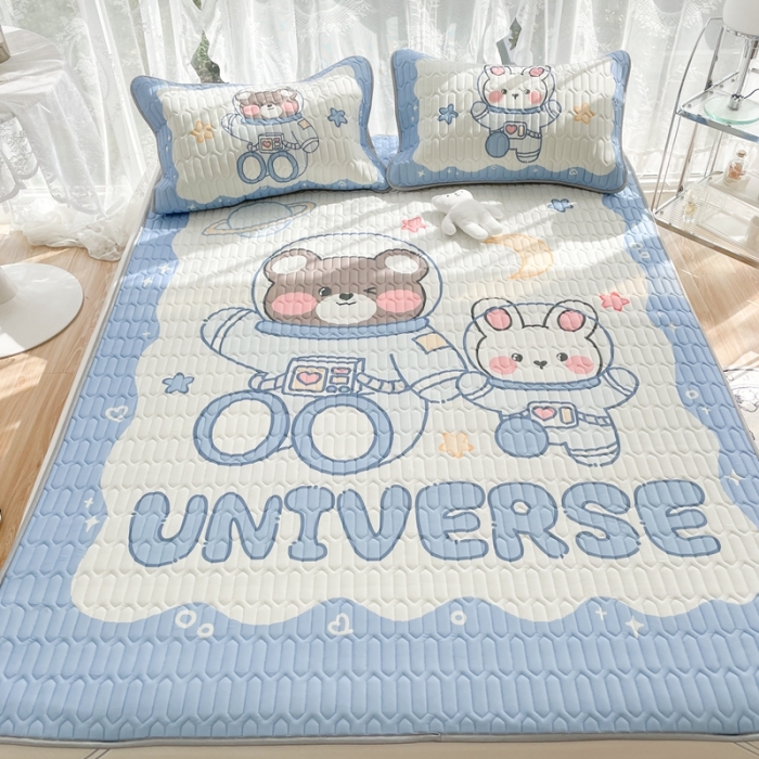 91家纺网 家纺一手货源 找家纺 慕尚 2025新款大版乳胶凉席 太空伙伴