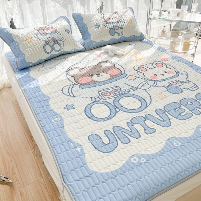 91家纺网 家纺一手货源 找家纺 慕尚 2025新款大版乳胶凉席 太空伙伴