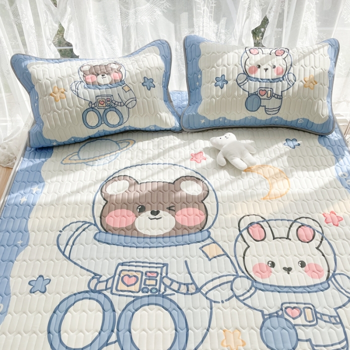 91家纺网 家纺一手货源 找家纺 慕尚 2025新款大版乳胶凉席 太空伙伴