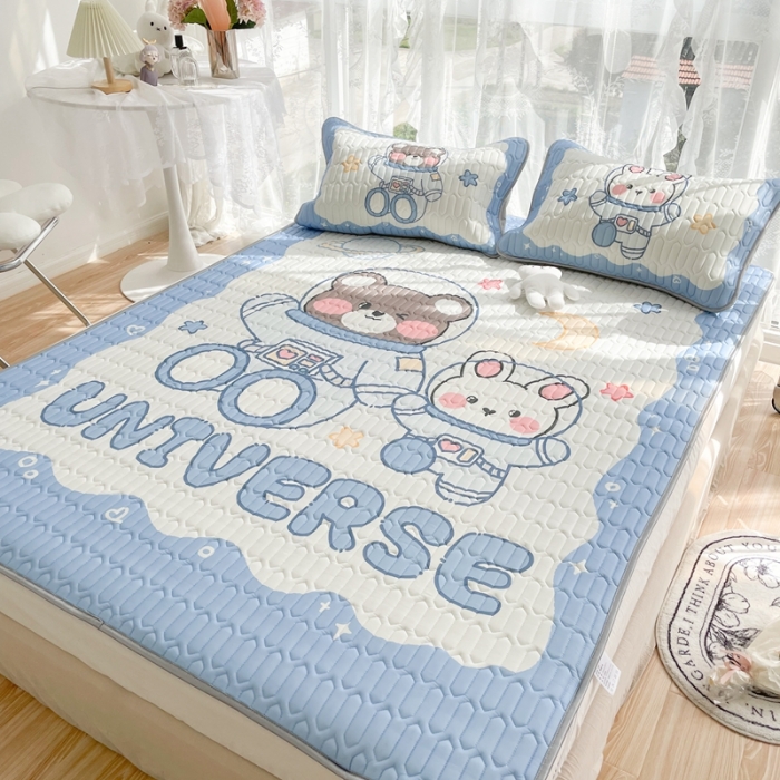 91家纺网 家纺一手货源 找家纺 慕尚 2025新款大版乳胶凉席 太空伙伴