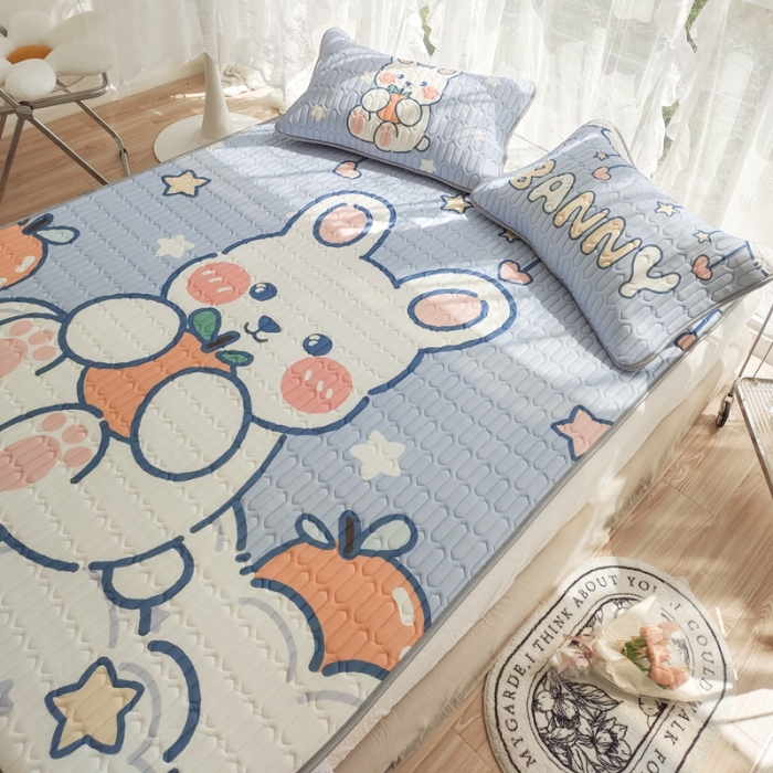 91家纺网 家纺一手货源 找家纺 慕尚 2025新款大版乳胶凉席 星星兔