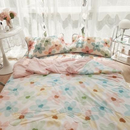 91家纺网 家纺一手货源 找家纺 慕尚 2025新款乳胶凉席水洗棉夏被三件套四件套 凝夏