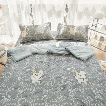 91家纺网 家纺一手货源 找家纺 （总）慕尚 2025新款乳胶凉席水洗棉夏被三件套四件套