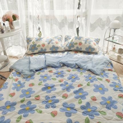 91家纺网 家纺一手货源 找家纺 （总）慕尚 2025新款乳胶凉席水洗棉夏被三件套四件套