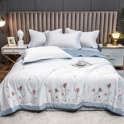 91家纺网 家纺一手货源 找家纺 （总）澳梵 2022新款莫代尔绣花夏被四件套