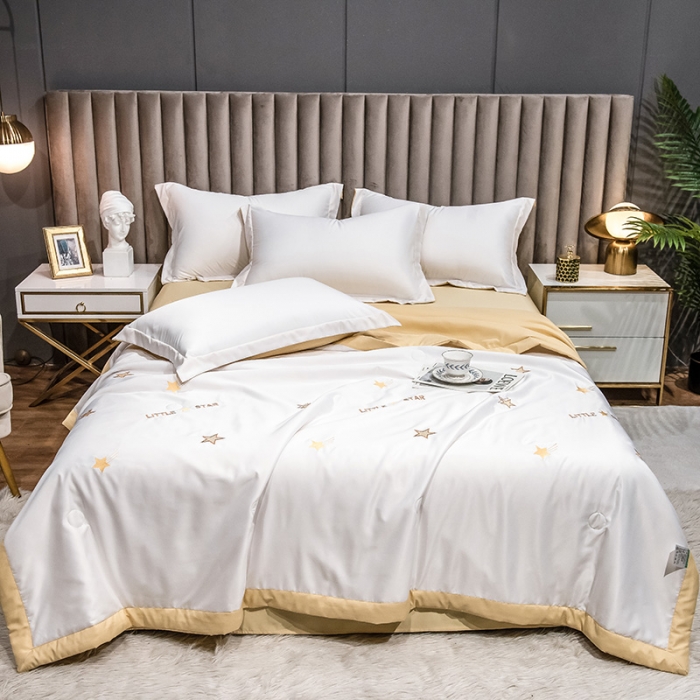 91家纺网 家纺一手货源 找家纺 澳梵 2022新款莫代尔绣花夏被四件套 流光溢彩