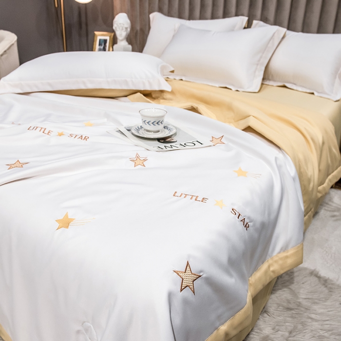 91家纺网 家纺一手货源 找家纺 澳梵 2022新款莫代尔绣花夏被四件套 流光溢彩