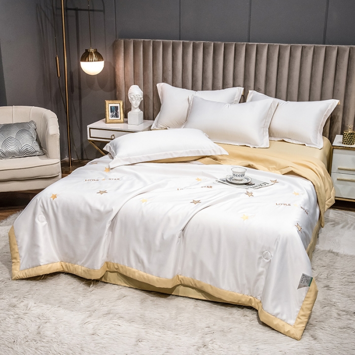 91家纺网 家纺一手货源 找家纺 澳梵 2022新款莫代尔绣花夏被四件套 流光溢彩