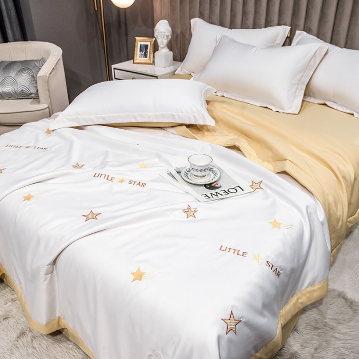 91家纺网 家纺一手货源 找家纺 澳梵 2022新款莫代尔绣花夏被四件套 流光溢彩