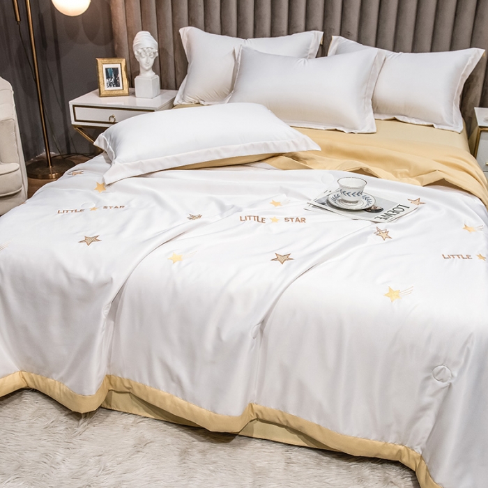 91家纺网 家纺一手货源 找家纺 澳梵 2022新款莫代尔绣花夏被四件套 流光溢彩