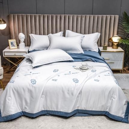 澳梵 2022新款莫代尔绣花夏被四件套 月球世界