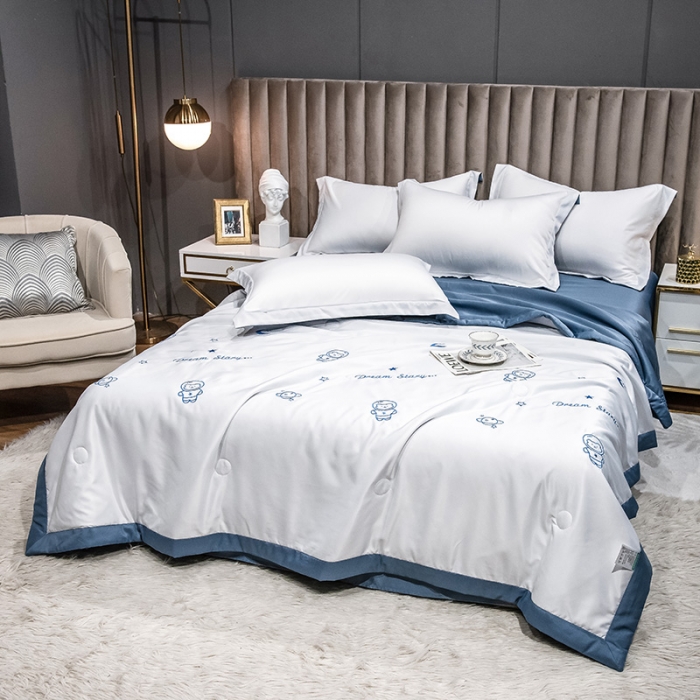 91家纺网 家纺一手货源 找家纺 澳梵 2022新款莫代尔绣花夏被四件套 月球世界