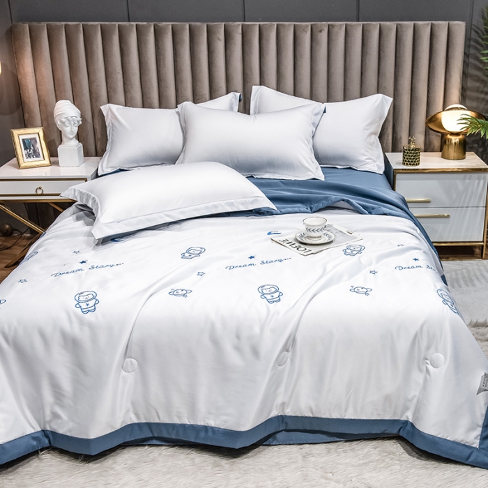 91家纺网 家纺一手货源 找家纺 澳梵 2022新款莫代尔绣花夏被四件套 月球世界