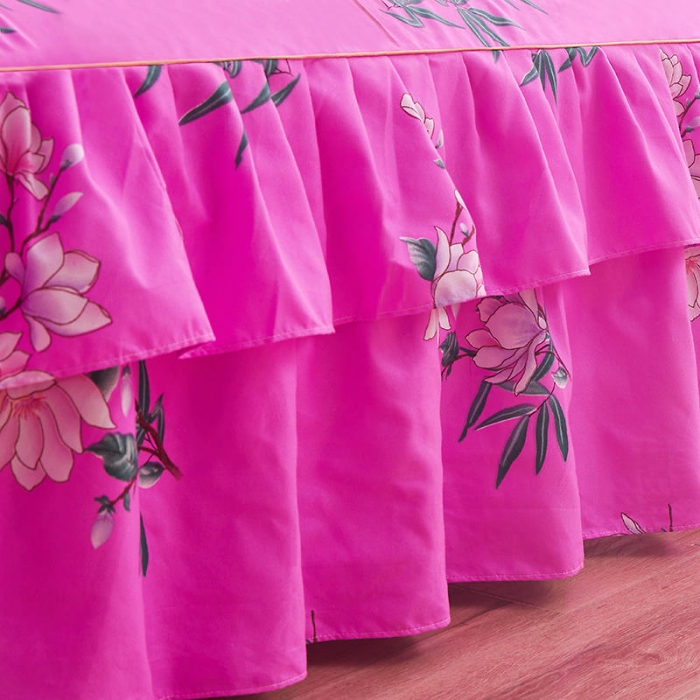 91家纺网 家纺一手货源 找家纺 柔享家（原芷澜家纺） 2025新款双边床裙四件套 春风里