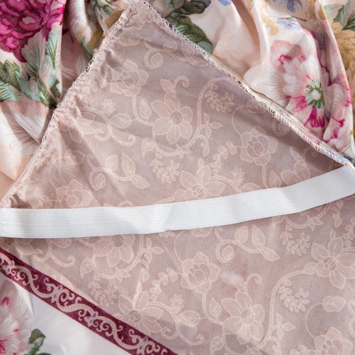 91家纺网 家纺一手货源 找家纺 柔享家（原芷澜家纺） 2025新款双边床裙四件套 金銮花开