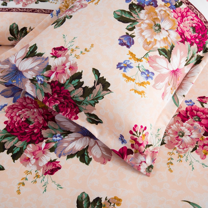 91家纺网 家纺一手货源 找家纺 柔享家（原芷澜家纺） 2025新款双边床裙四件套 金銮花开