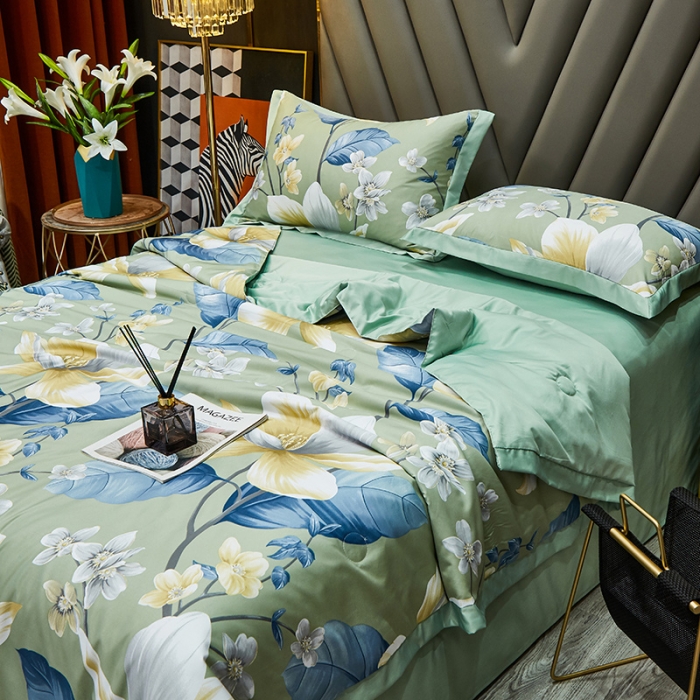 91家纺网 家纺一手货源 找家纺 （总）绣女坊2023新款水洗天丝夏被四件套夏凉被