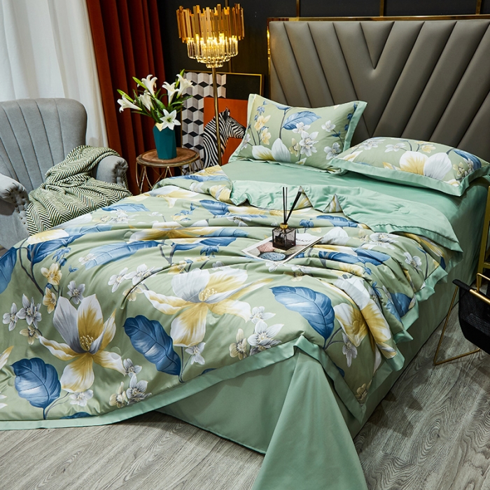 91家纺网 家纺一手货源 找家纺 （总）绣女坊2023新款水洗天丝夏被四件套夏凉被