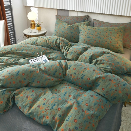 91家纺网 家纺一手货源 找家纺 （总）艾咪 新款全棉双层纱色织提花四件套三件套及单品