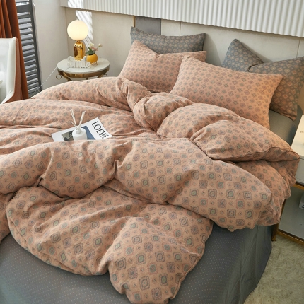 91家纺网 家纺一手货源 找家纺 （总）艾咪 新款全棉双层纱色织提花四件套三件套及单品