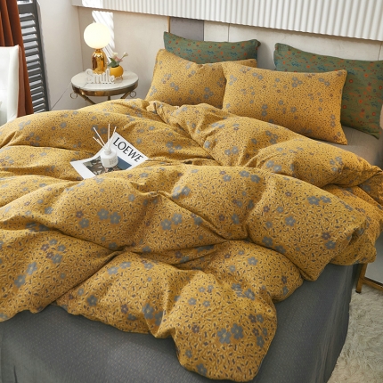 91家纺网 家纺一手货源 找家纺 （总）艾咪 新款全棉双层纱色织提花四件套三件套及单品