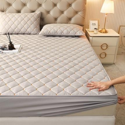 91家纺网 家纺一手货源 找家纺 (总) 纤雅床笠 2024新款A类半包生姜暖绒抗菌夹棉床笠