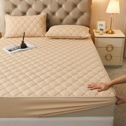 91家纺网 家纺一手货源 找家纺 (总) 纤雅床笠 2024新款A类半包生姜暖绒抗菌夹棉床笠