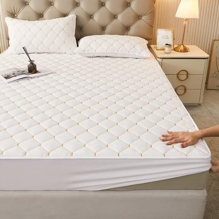 91家纺网 家纺一手货源 找家纺 (总) 纤雅床笠 2024新款A类半包生姜暖绒抗菌夹棉床笠