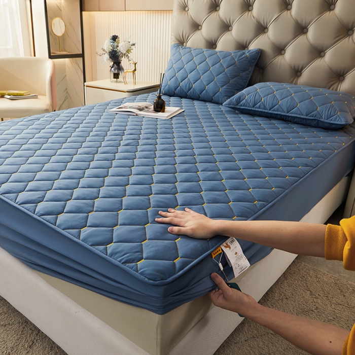 91家纺网 家纺一手货源 找家纺 (总) 纤雅床笠 2024新款A类半包生姜暖绒抗菌夹棉床笠