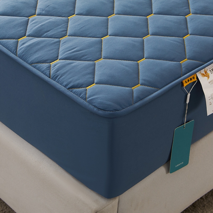 91家纺网 家纺一手货源 找家纺 (总) 纤雅床笠 2024新款A类半包生姜暖绒抗菌夹棉床笠